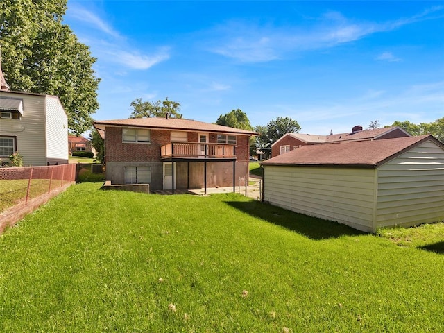 8668 Engler Ave, St John, MO 63114 - rear view of property featuring brick siding and a deck