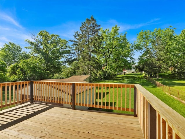 8668 Engler Ave, St John, MO 63114 - wooden terrace with a yard