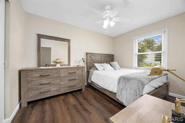 4163 Attleboro Ct, Saint Charles, MO 63304 - bedroom featuring dark wood finished floors, baseboards, and a ceiling fan