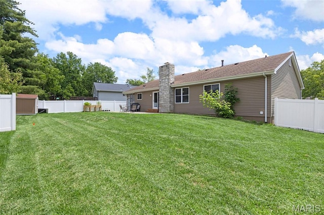 4163 Attleboro Ct, Saint Charles, MO 63304 - rear view of house with a patio and a chimney