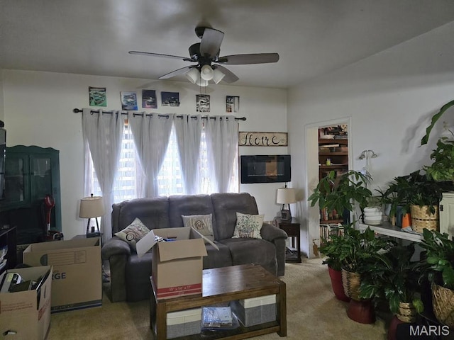 346 S Locust St, Dexter, MO 63841 - living room with carpet and ceiling fan