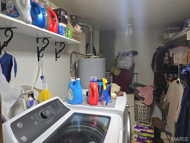 346 S Locust St, Dexter, MO 63841 - laundry area with separate washer and dryer, electric panel, and water heater