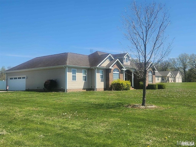 8847 State Route 14th Hwy, Duquoin, IL 62832 - view of front of home with a front yard and an attached garage