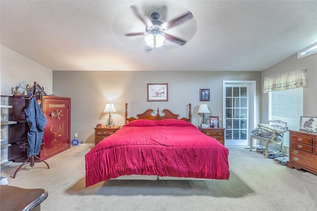 2865 Vaughn Ave, Poplar Bluff, MO 63901 - carpeted bedroom with a textured ceiling and a ceiling fan