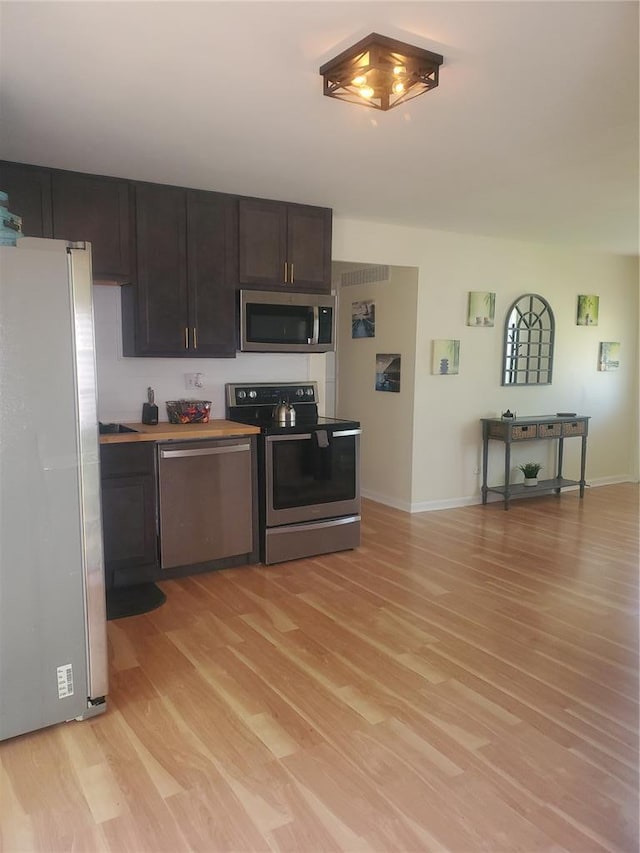 1 Wild Deer Ln, Saint Peters, MO 63376 - kitchen with stainless steel appliances, light wood-style flooring, and baseboards