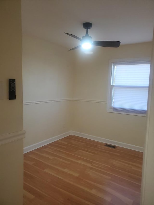 1 Wild Deer Ln, Saint Peters, MO 63376 - empty room featuring ceiling fan, light wood finished floors, and baseboards