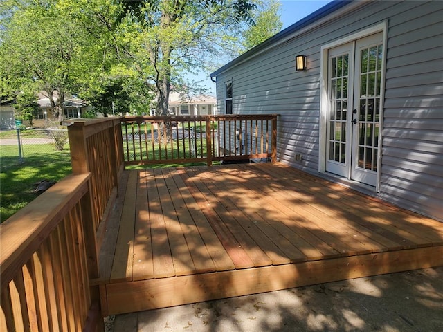 1 Wild Deer Ln, Saint Peters, MO 63376 - wooden deck with french doors