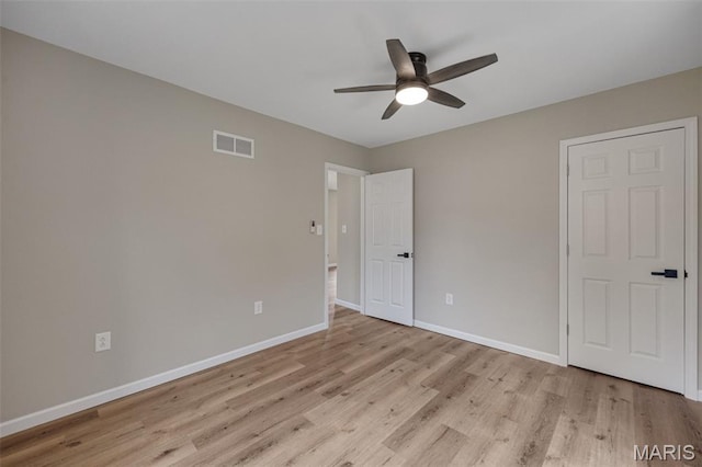 812 Richeson Rd, Potosi, MO 63664 - unfurnished bedroom featuring light wood-style flooring and a ceiling fan