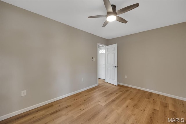 812 Richeson Rd, Potosi, MO 63664 - empty room featuring a ceiling fan and light wood-style flooring