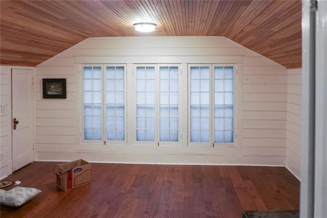 301 S Meramec St, St James, MO 65559 - bonus room featuring vaulted ceiling, wood ceiling, wood walls, and wood finished floors