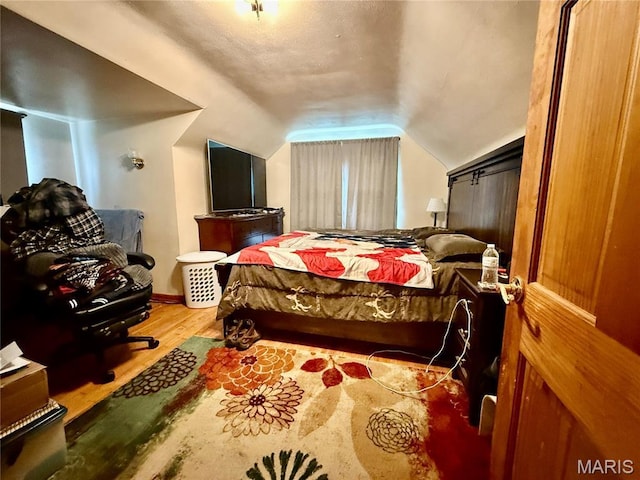 905 Dewitt St, Hannibal, MO 63401 - bedroom with vaulted ceiling and wood finished floors