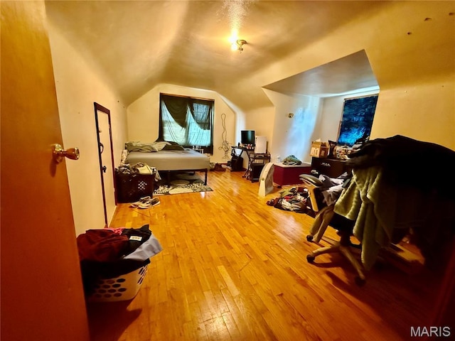 905 Dewitt St, Hannibal, MO 63401 - bedroom with hardwood / wood-style flooring and lofted ceiling