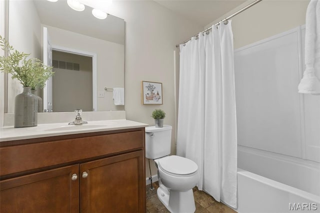 119 Hidden Bluffs Dr, Lake St Louis, MO 63367 - full bath with vanity, shower / bath combo with shower curtain, and tile patterned flooring