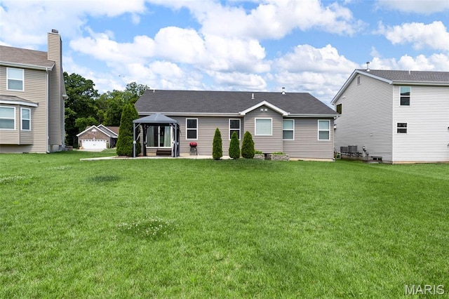119 Hidden Bluffs Dr, Lake St Louis, MO 63367 - view of front of home featuring a gazebo and a front lawn