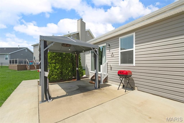 119 Hidden Bluffs Dr, Lake St Louis, MO 63367 - view of patio featuring a gazebo and concrete driveway