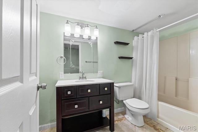 1519 Scofield Valley Ln, Wildwood, MO 63038 - full bathroom featuring vanity, shower / tub combo with curtain, and tile patterned floors