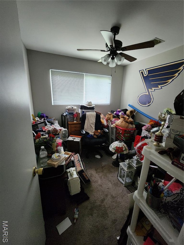 1520 Flicker Dr, Florissant, MO 63031 - bedroom with carpet floors and ceiling fan