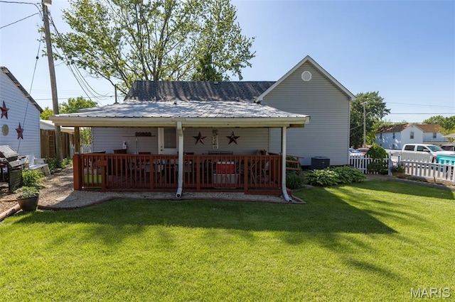 406 N Division St, Bonne Terre, MO 63628 - rear view of house featuring metal roof and cooling unit