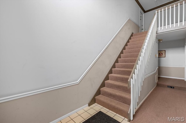 1001 Windstream Dr Unit 32, Saint Peters, MO 63376 - stairs featuring baseboards and tile patterned flooring