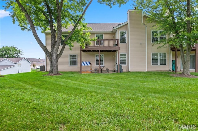 1001 Windstream Dr Unit 32, Saint Peters, MO 63376 - rear view of property featuring a lawn, cooling unit, and a chimney