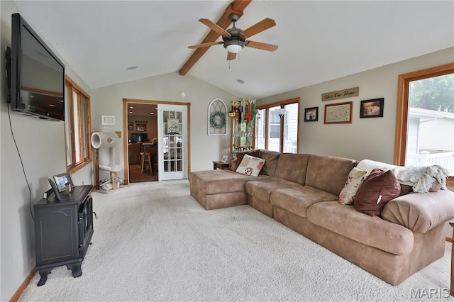 306 Lakewood Dr, Hillsboro, IL 62049 - living area with carpet, a ceiling fan, and plenty of natural light