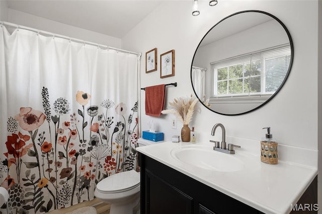 621 Sugar Trail Ct Unit 4, Saint Peters, MO 63376 - bathroom featuring vanity, toilet, and curtained shower