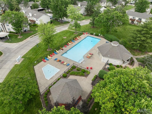 621 Sugar Trail Ct Unit 4, Saint Peters, MO 63376 - aerial view of residential area with a pool
