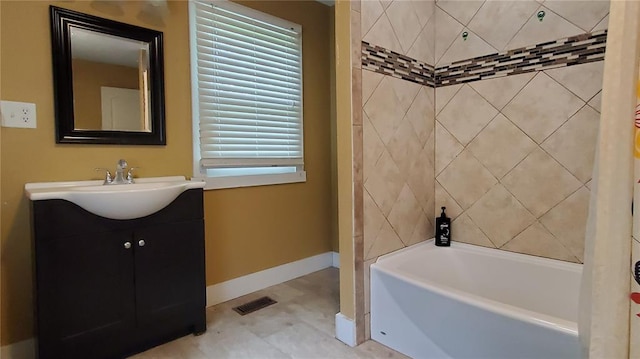 315 County Road 4170, Salem, MO 65560 - full bath with baseboards, vanity, and shower / bathtub combination with curtain