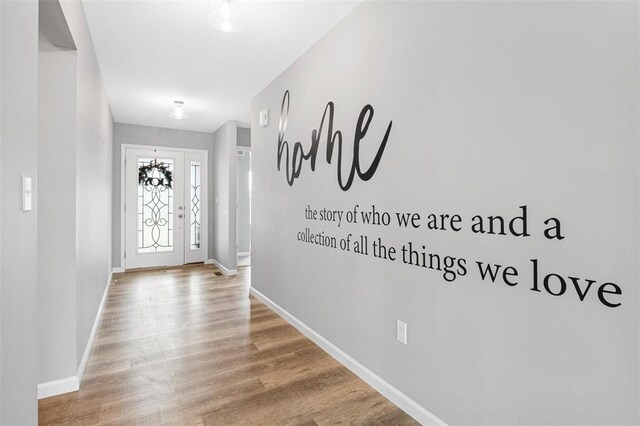 1448 Guilford Pl, Troy, IL 62294 - entrance foyer with baseboards and wood finished floors