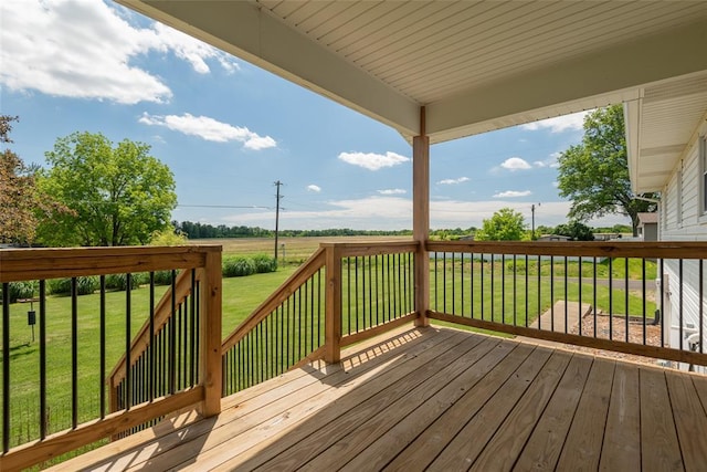 8800 Country Ln, Troy, IL 62294 - wooden terrace with a lawn and a rural view