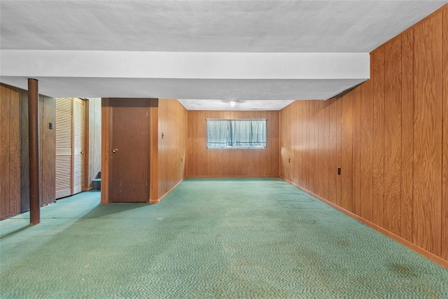 8800 Country Ln, Troy, IL 62294 - carpeted empty room featuring wood walls and baseboards