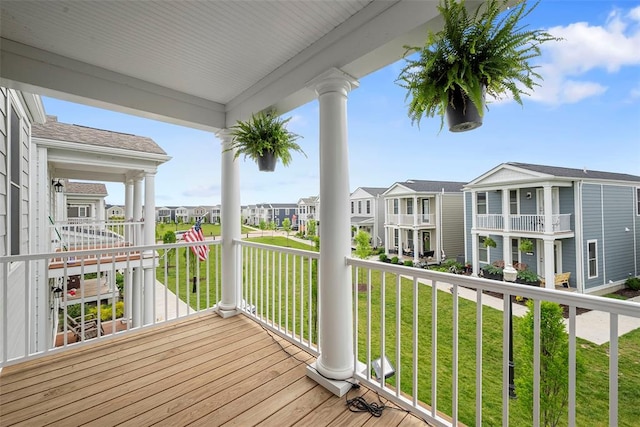 369 Tiber Pl, Saint Charles, MO 63301 - wooden porch with a residential view and a yard