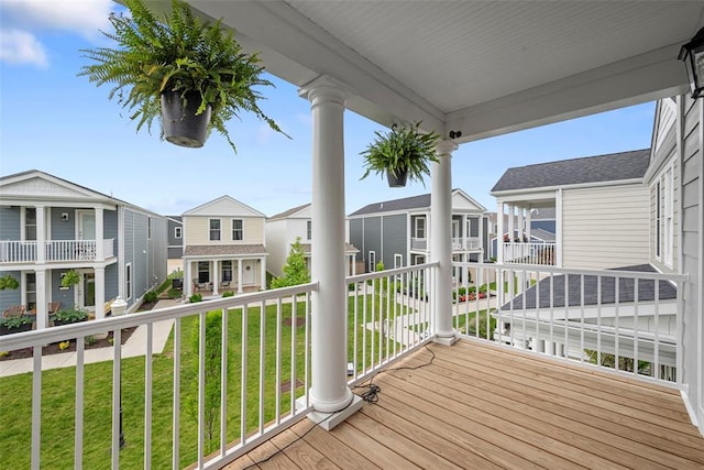 369 Tiber Pl, Saint Charles, MO 63301 - deck featuring a residential view and a lawn