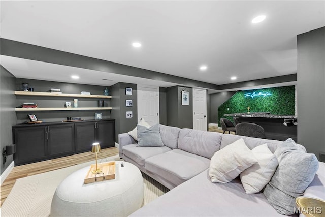 369 Tiber Pl, Saint Charles, MO 63301 - living room featuring light wood-style flooring, recessed lighting, and baseboards