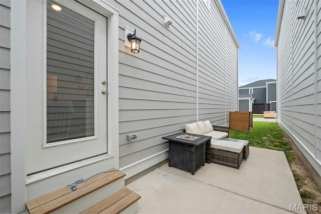 369 Tiber Pl, Saint Charles, MO 63301 - view of patio featuring a fire pit