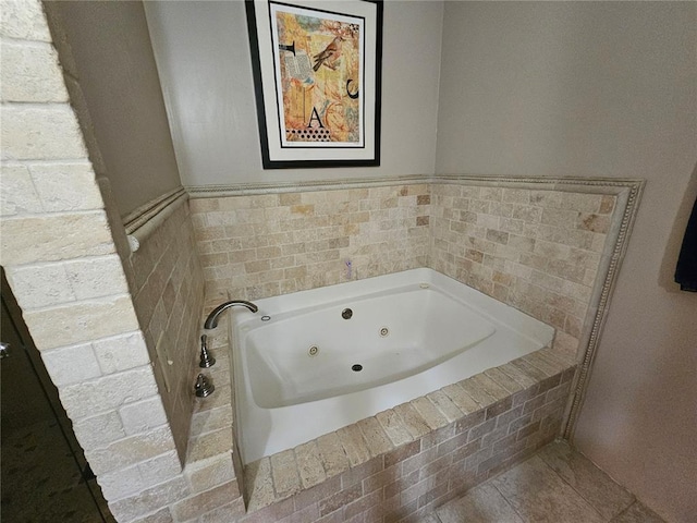 202 Jeremiah, Willisville, IL 62997 - full bath with a tub with jets and tile patterned flooring