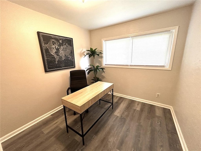 436 S 5th St, Caseyville, IL 62232 - home office with dark wood-style floors and baseboards