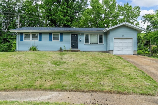 5 Bayview Dr, Ferguson, MO 63135 - single story home with a garage, driveway, and a front yard