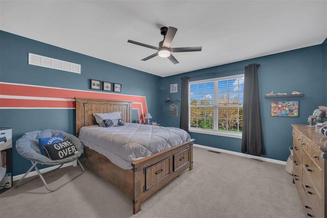 1002 Brook Mont Dr, Ofallon, MO 63366 - carpeted bedroom featuring baseboards and ceiling fan