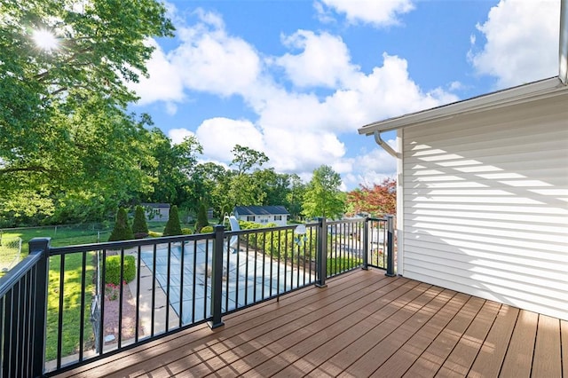 5812 Birch Hollow Dr, Oakville, MO 63129 - wooden deck featuring view of scattered trees