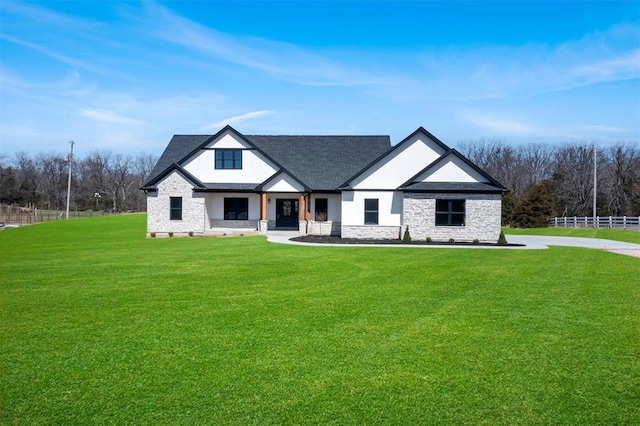973 Buckner Rd, Wentzville, MO 63385 - modern farmhouse with stone siding and roof with shingles
