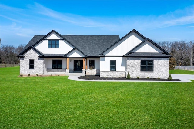 973 Buckner Rd, Wentzville, MO 63385 - modern farmhouse featuring stone siding and roof with shingles