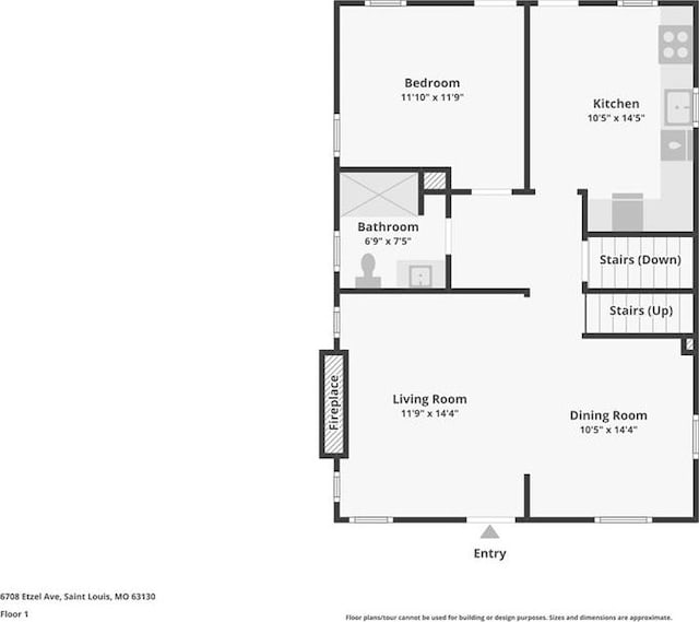 6708 Etzel Ave, University City, MO 63130 - property floor plan