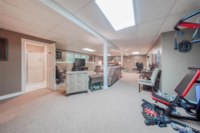 1708 Line Ave, Rolla, MO 65401 - carpeted living room featuring a paneled ceiling