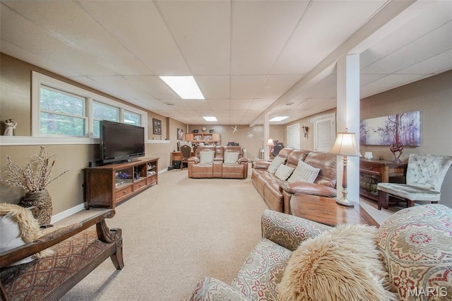 1708 Line Ave, Rolla, MO 65401 - carpeted living area featuring a paneled ceiling