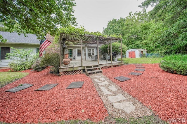 1708 Line Ave, Rolla, MO 65401 - view of yard with a pergola and a deck