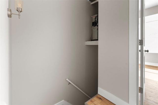 3535 Giles Ave, Saint Louis, MO 63116 - stairway with wood finished floors and baseboards