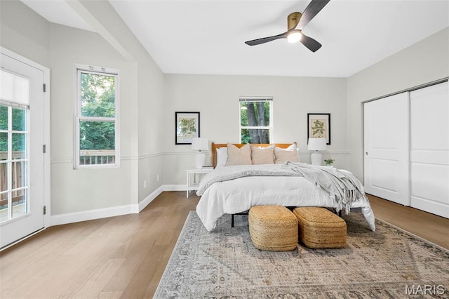 317 Greeley Ave, Webster Groves, MO 63119 - bedroom featuring multiple windows, wood finished floors, and a ceiling fan