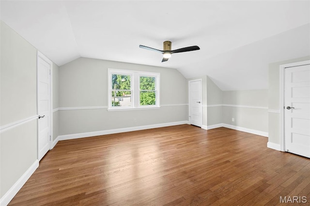 317 Greeley Ave, Webster Groves, MO 63119 - additional living space featuring lofted ceiling, ceiling fan, and wood finished floors