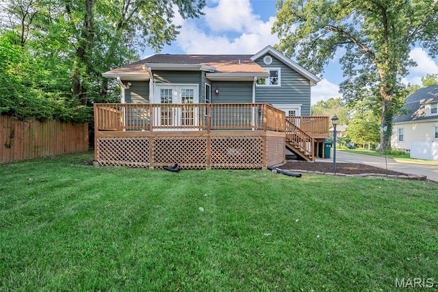 317 Greeley Ave, Webster Groves, MO 63119 - rear view of house with a deck and stairs